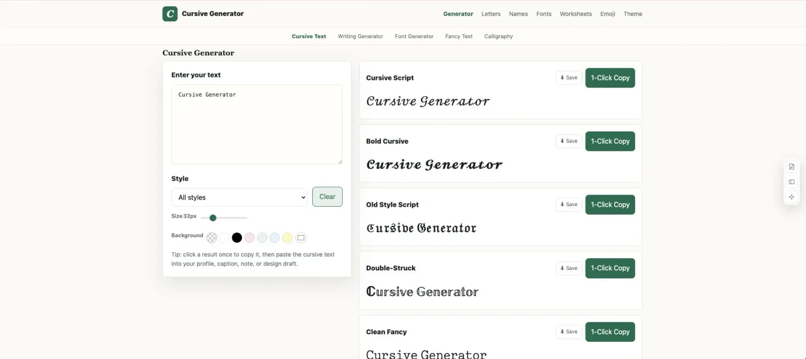 Cursive Text Generator - Product Image
