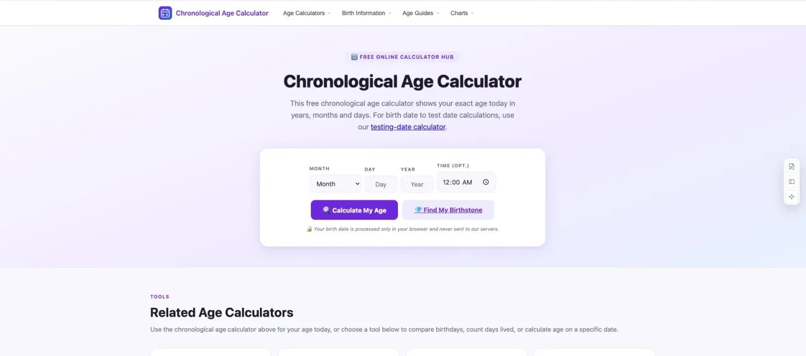 Chronological Age Calculator - Product Image