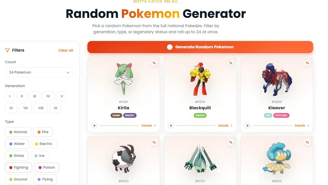 Random Pokemon Generator - Product Image