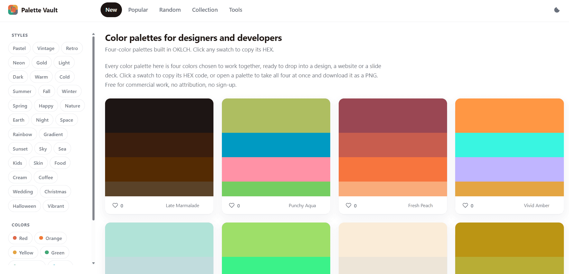 Free Palettes and Hex Codes - Product Image