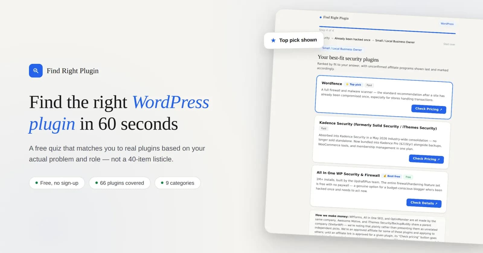 Find Right Plugin - Product Image