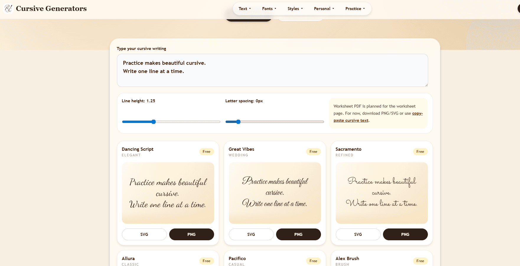 Cursive Generators - Product Image