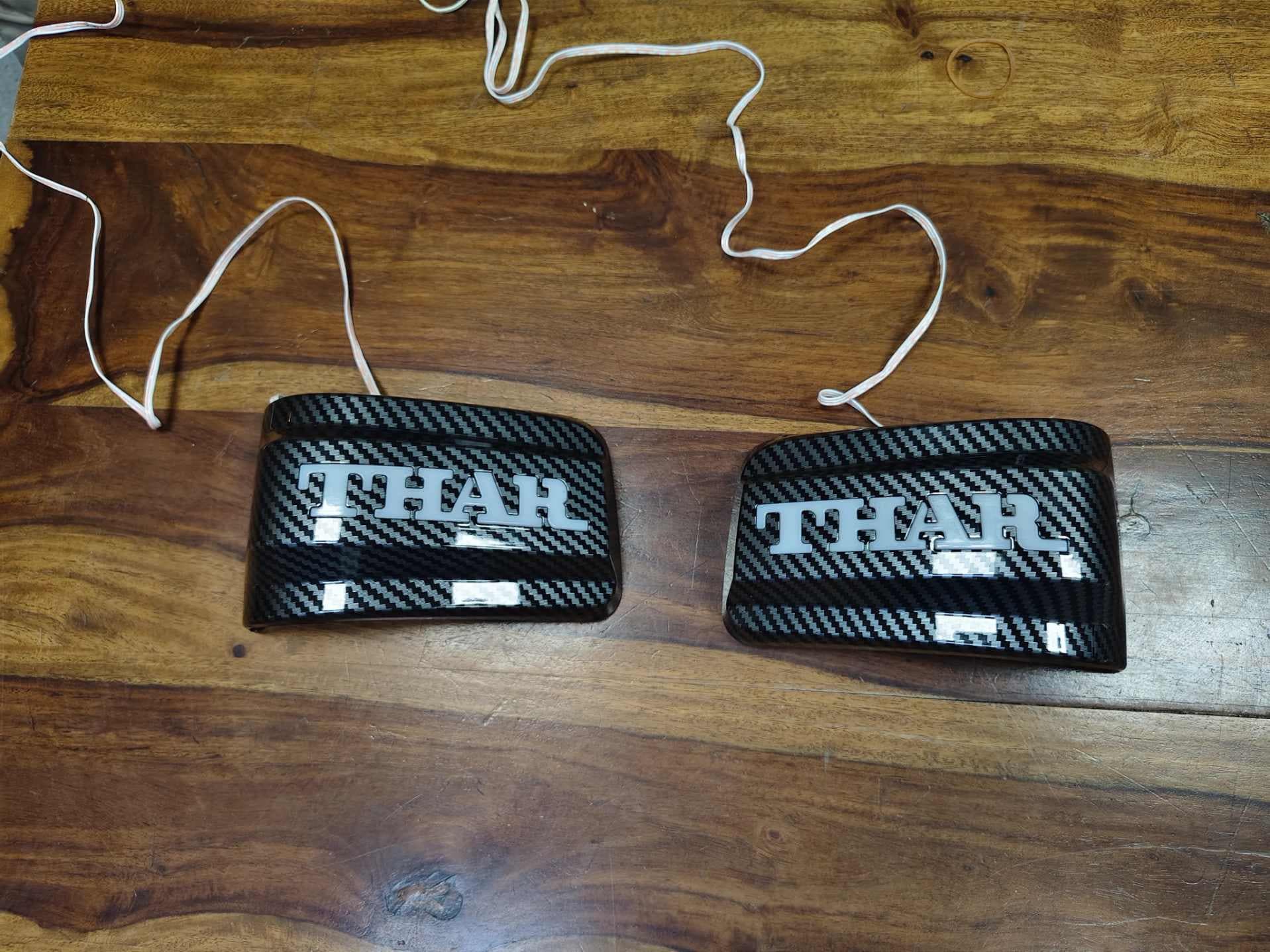 Mahindra Thar Mirror Cover with LED Black & Carbon - Product Image