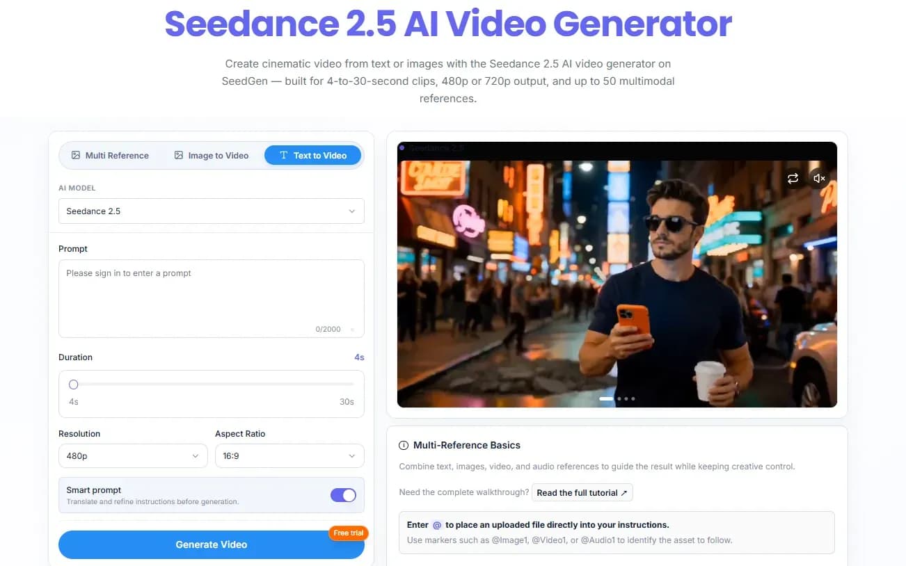 Seedance 2.5— Free Online - Product Image